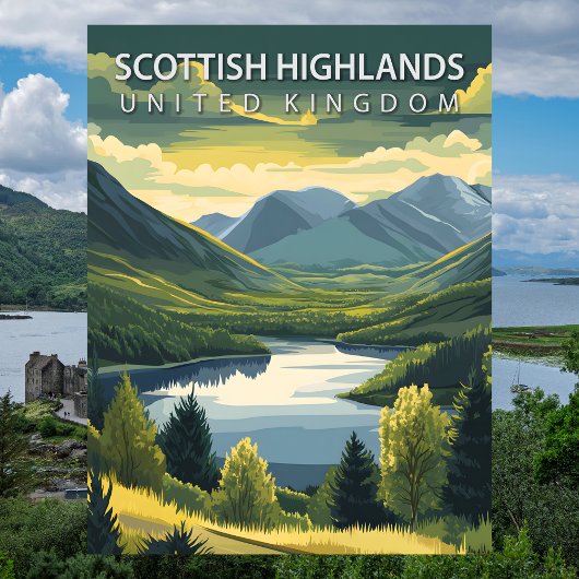 Scottish Highlands UK Mountains Landscape Travel ポストカード