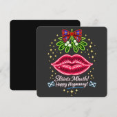 Scottish Hogmanay Mistletoe Neon Tartan Gift シーズンカード (正面/裏面)