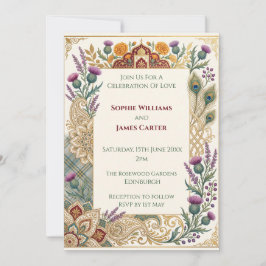 Scottish Indian Heritage Wedding Invitation | This 招待状