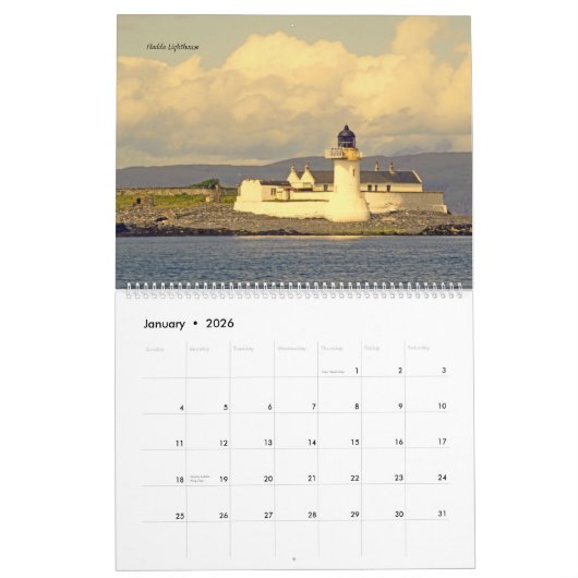 Scottish lighthouses カレンダー (1月 2026)