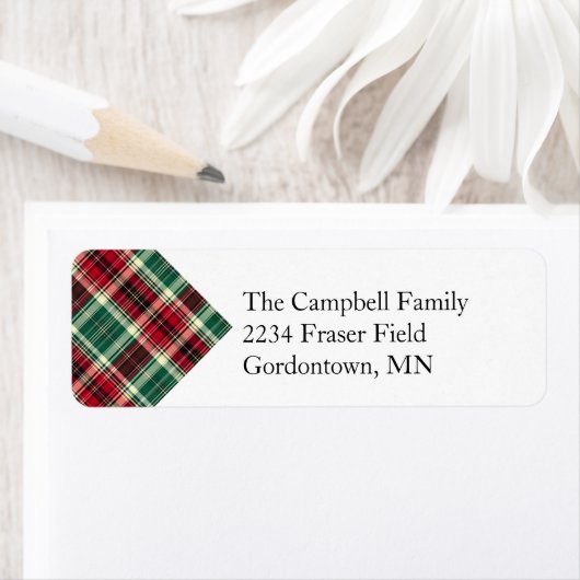 Scottish Plaid Return Address Label ラベル (インサイチュ)