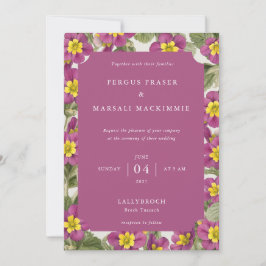 Scottish Primrose Botanical Pattern Invitation 招待状