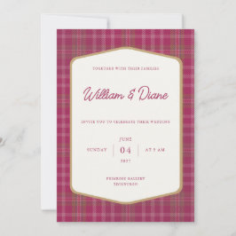 Scottish Primrose Tartan Invitation 招待状