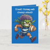Scottish Rugby Thistle Character Fierce Sports  カード (黄色い花)