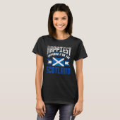Scottish Scotland Scottish Flag Happiest When Im I Tシャツ (正面フル)