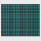 Scottish Style Hunter Green and Black Tartan ラッピングペーパー (フラット)