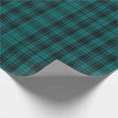 Scottish Style Hunter Green and Black Tartan ラッピングペーパー (角)