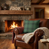 Scottish Tartan: Classic Hunter Green Plaid クッション