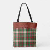 Scottish Tartan Pattern Christmas トートバッグ (裏面)