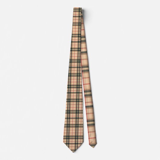 Scottish Tartan Tan Custom Necktie ネクタイ (正面)