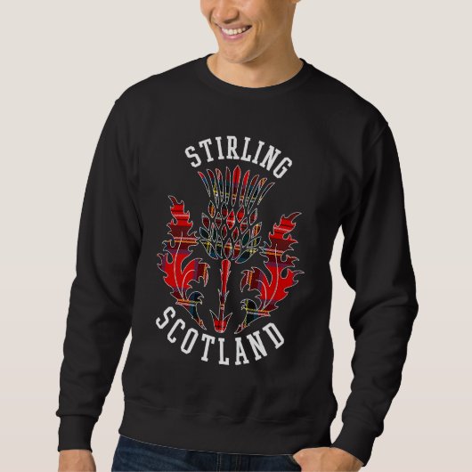 Scottish Tartan Thistle Emblem Stirling Scotland スウェットシャツ (正面)