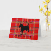Scottish Terier Dog カスタマイズ Card、スコット方言 カード (黄色い花)