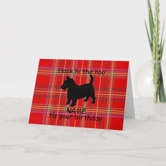 Scottish Terier Dog カスタマイズ Card、スコット方言 カード (正面)