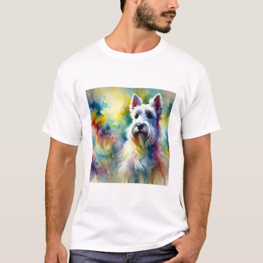 Scottish Terrier 300824AREF102 - Watercolor Tシャツ (正面)
