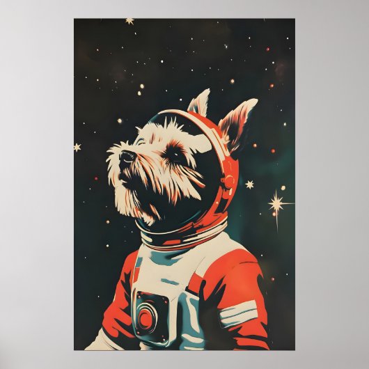 Scottish Terrier Astronaut Poster, Scottish ポスター (正面)
