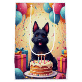 Scottish Terrier Birthday Celebration ミディアムペーパーバッグ (裏面)
