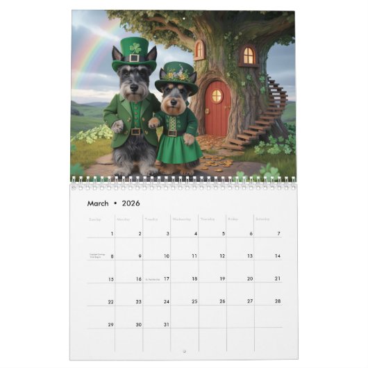 Scottish Terrier Calendar カレンダー (3月 2026)