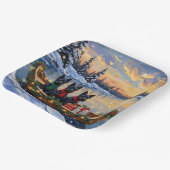 Scottish Terrier Christmas Boat Holiday ペーパープレート (傾斜あり)