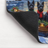 Scottish Terrier Christmas Boat Holiday マウスパッド (コーナー)