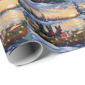 Scottish Terrier Christmas Boat Holiday ラッピングペーパー (ロールコーナー)