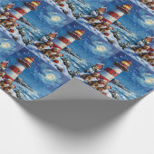 Scottish Terrier Christmas Lighthouse Holiday ラッピングペーパー (角)