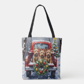 Scottish Terrier Christmas Red Truck Holiday トートバッグ (裏面)