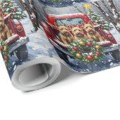 Scottish Terrier Christmas Red Truck Holiday ラッピングペーパー (ロールコーナー)