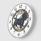 Scottish Terrier Clock ラージ壁時計 (傾斜)
