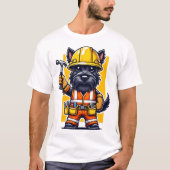 Scottish Terrier Construction Worker Tシャツ (正面)