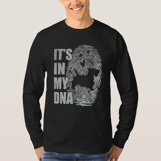 Scottish Terrier DNA Dog Mom Dad Dog Tシャツ (正面)