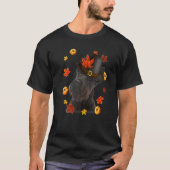 Scottish Terrier Dog Pilgrim Hat Fall Happy Tシャツ (正面)