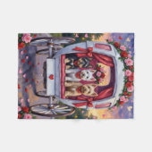 Scottish Terrier Dog Valentine's Day フリースブランケット (正面(横))