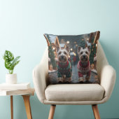 Scottish Terrier Dogs Christmas Snow Holiday クッション (椅子)