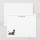 Scottish Terrier Gray Border Personalized ノートカード (正面/裏面)