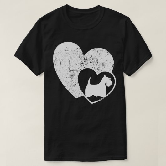 Scottish Terrier Heart Dog  Tシャツ (デザイン正面)