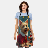 Scottish Terrier Helping Santa’s Elves Christmas エプロン (着用した状態)