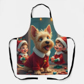 Scottish Terrier Helping Santa’s Elves Christmas エプロン (正面)