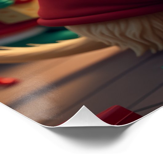 Scottish Terrier Helping Santa’s Elves Christmas ポスター (コーナー)