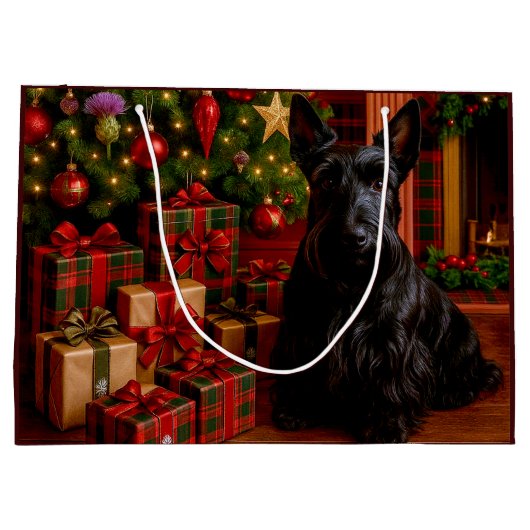 Scottish Terrier Holiday  ラージペーパーバッグ (裏面)