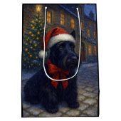 Scottish Terrier Holiday Card ミディアムペーパーバッグ (裏面)