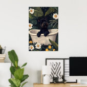 Scottish Terrier In Bathtub Poster, Funny Dog ポスター (ホームオフィス)