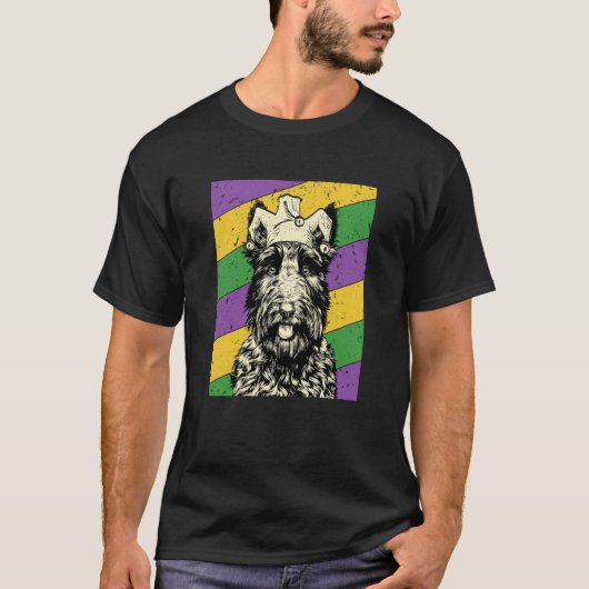 Scottish Terrier Jester Mardi Gras Dog Mom or Dad Tシャツ (正面)