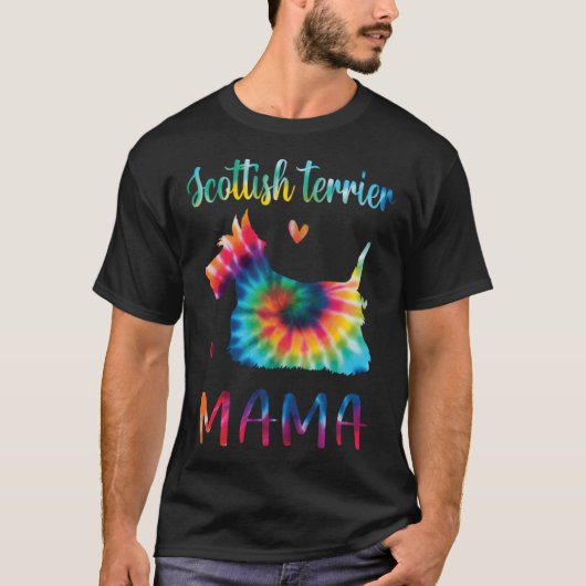 Scottish Terrier Mama Tie Dye Dog Mom Mothers Day Tシャツ (正面)