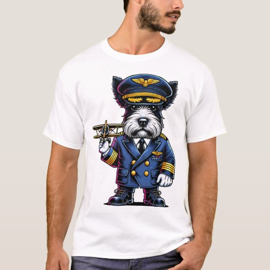 Scottish Terrier Pilot Tシャツ (正面)