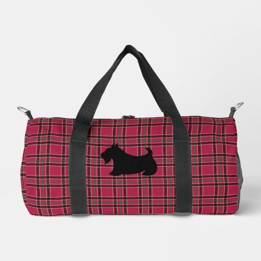 Scottish Terrier Plaid Duffel Bag Gift ダッフルバッグ (正面)