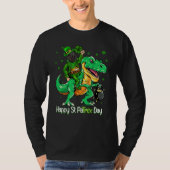 Scottish Terrier Riding Dinosaur Patricks Day Sham Tシャツ (正面)