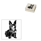 Scottish Terrier - Scottie dog sketch rubber stamp ラバースタンプ (押印)
