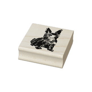 Scottish Terrier - Scottie dog sketch rubber stamp ラバースタンプ