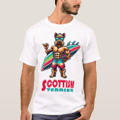Scottish Terrier Surfer Tシャツ (正面)