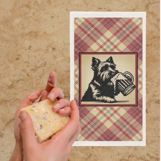 Scottish Terrier Tartan Plaid Earthtones